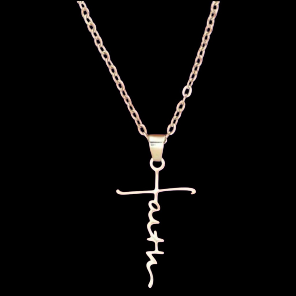 Cross Silver Faith Necklace W/Lobster Clasp